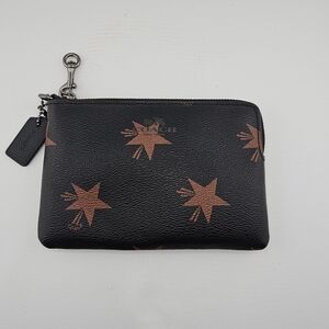 Coach Black and Brown Star Print Wristlet